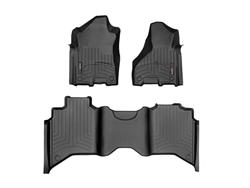 Floor Mats, WeatherTech, DigitalFit, Front/Second Seat, Thermoplastic, Black, Ram, Set