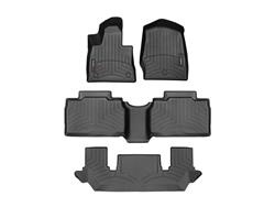Floor Mats, FloorLiner HP, Front/Second/Third Row, Models with 2nd Row Bucket Seats, Thermoplastic, Black, Ford, Explorer, Set