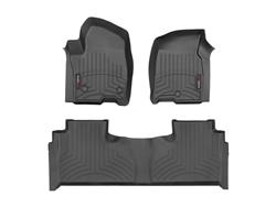 Floor Mats, FloorLiner, Front/Second Row, Thermoplastic, Black, Cadillac, Chevy, GMC, Set