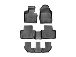 Floor Mats, FloorLiner, Front/Second/Third Row, 8 Passenger Seating,Thermoplastic, Black, Jeep, Set