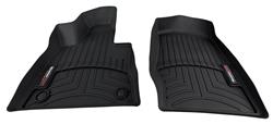 Floor Mats, Front Seat, Thermoplastic, Black, 6-passenger Vehicles without Passenger Side Retention Device, Ford, Pair