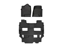 Floor Mats, FloorLiner HP Floor Mats, Front/Second Seat, Thermoplastic, Black, Models with Second Row Bench Seat, Set