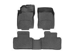 Floor Mats, FloorLiners, Front/Second Seat, Thermoplastic, Black, for Nissan, Set