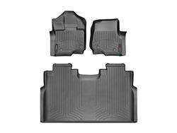 Floor Mats, WeatherTech, DigitalFit, Front/Second Seat, Thermoplastic, Black, Ford, Set