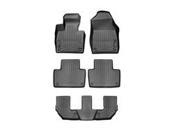 Floor Mats, FloorLiner, First/Second/Third Row, Models with 2nd Row Bucket Seats, Thermoplastic, Black, Jeep, Grand Cherokee L, Set