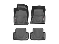 Floor Mats, FloorLiners, Front/Second Seat, Thermoplastic, Black, Audi, Set