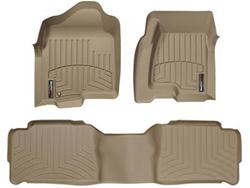 Floor Mat, Weather Tech DigitalFit, Front/Second Seat, Thermoplastic, Tan, Chevy, Set of 3