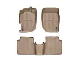 Floor Mats, FloorLiners, Front/Second Seat, Thermoplastic, Tan, for use Honda®, Set