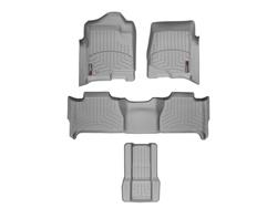 Floor Mats, FloorLiners, Front/Second/Third Seat, Thermoplastic, Gray, Chevrolet, GMC, Set
