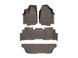 Floor Mat, Automotive, Front/Second/Third Seat, Thermoplastic, Cocoa, for use on Honda®, Set