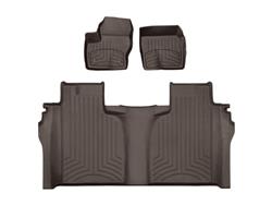 Floor Mats, FloorLiner HP, Front/Second Row, Thermoplastic, Cocoa, With Bucket Seats and Carpeted Rear Underseat Storage, Chevy, GMC, Crew Cab, Set