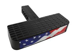 Receiver Hitch Step, BumpStep, 2 in. Receiver Size, Polymer, Black, Waving Flag Logo, 12 in. Step Width, Each