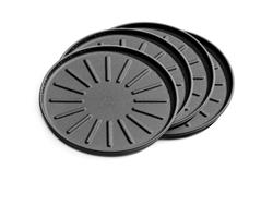 Coasters, Round, Multi-Use, Thermoplastic, Black, 4.00 in. Diameter, Set of Four