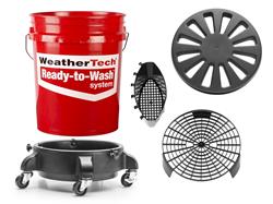 Car Care and Detailing Storage Buckets, Ready-to-Wash Bucket Systems, 5 gallon, Plastic, Red, Steel Handle, Kit