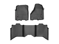 Floor Mats, Floor Liners, Front/Second Seat, Thermoplastic, Black, Ram, Set