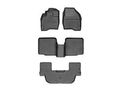 Floor Mats, FloorLiners, Front/Second/Third Seat, Thermoplastic, Black, Ford, Set