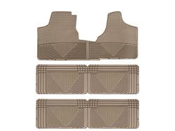 Floor Mats, All-Weather, Front/Second/Third Seat, Thermoplastic, Tan, Chrysler, Dodge, Plymouth, Set
