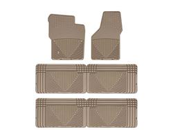 Floor Mats, All-Weather, Front/Second/Third Seat, Thermoplastic, Tan, Ford, Set