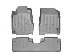 Floor Mats, Floor Liners, Front/Second Seat, Thermoplastic, Gray, for use on Honda®, Set