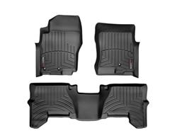 Floor Mats, Floor Liners, Front/Second Seat, Thermoplastic, Black, for Nissan, Set