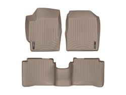 Floor Mats, Floor Liners, Front/Second Seat, Thermoplastic, Tan, for Nissan, Set