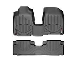 Floor Mats, Floor Liners, Front/Second Seat, Thermoplastic, Black, for use on Honda®, Set