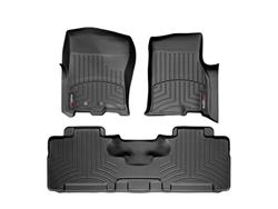 Floor Mats, Floor Liners, Front/Second Seat, Thermoplastic, Black, Ford, Lincoln, Set