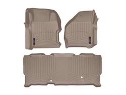 Floor Mats, Floor Liners, Front/Second Seat, Thermoplastic, Tan, Ford, Set