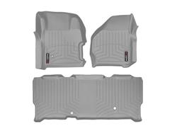 Floor Mats, Floor Liners, Front/Second Seat, Thermoplastic, Gray, Ford, Set