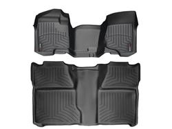 Floor Mats, Floor Liners, Front/Second Seat, Thermoplastic, Black, Chevy, GMC, Set
