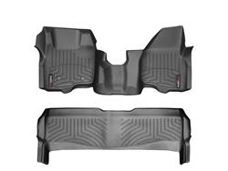 Floor Mats, FloorLiner HP Floor Mats, Front/Second Seat Position, Thermoplastic, Black, Ford, Set