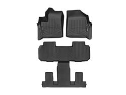 Floor Mats, Floor Liners, Front/Second/Third Seat, Thermoplastic, Black, Buick, Set
