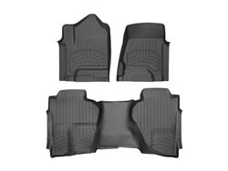 Floor Mats, FloorLiner HP Floor Mats, Front/Second Seat Position, Thermoplastic, Black, Chevrolet, GMC, Set