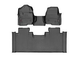 Floor Mats, FloorLiners, Front/Second Seat, Thermoplastic, Black, Models with Bench Seat, Set