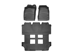 Floor Mats, FloorLiner, Front/Second/Third Row, Non-Hybrid Limited Models Only, Thermoplastic, Black, Chrysler, Set