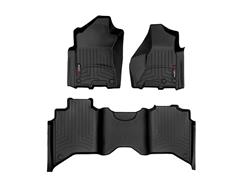 Floor Mats, FloorLiners, Front/Second Seat, Thermoplastic, Black, Models with Vinyl Floor and PTO, Ram, 4500/5500, Set