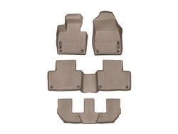 Floor Mats, FloorLiners, Front/Second/Third Seat, Thermoplastic, Tan, 7-passenger Seating Only, Jeep, Set