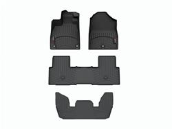 Floor Mats, FloorLiners, Front/Second/Third Seat Position, Thermoplastic, Black, for use on Honda®, Set