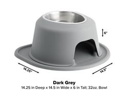 Single High Pet Feeding System Stainless Steel Dark Gray 6 - 32oz