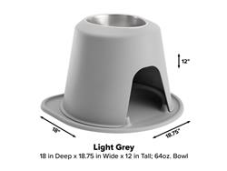 Single High Pet Feeding System Stainless Steel Light Gray 12 - 64oz