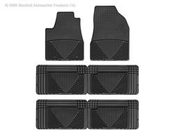 Floor Mats, All-Weather, Front/Second/Third Seat Position, Rubber, Black, Buick, Chevrolet, Oldsmobile, Pontiac, Saturn, Set