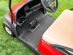 Floor Mats, Golf Cart Mat, Front Seat, Black, Thermoplastic, EZGO, Each