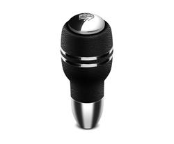 Shift Knob, Anatomico, Standard Style, Leather, Black/Chrome/Silver, MOMO Logo, Automatic, Each