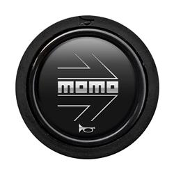 Horn Button - Matte Black, Chrome Logo, Flat Lip