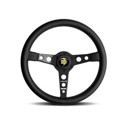 Steering Wheel, Prototipo 6C, 3-spoke, Black Leather Grip, Carbon Fiber/Black Carbon Fiber Spokes, 13.780 in. Diameter, Each