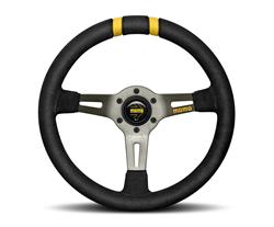 Steering Wheel, MOD Drift, 3-spoke, Black Suede Grip, Anthracite Aluminum Spokes, 12.992 in. Diameter, Each