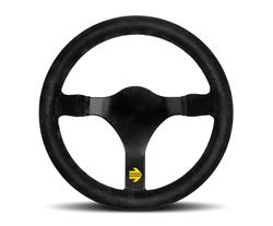 Steering Wheel, MOD 31, 12 5/8 in. Diameter, No Bolt Pattern, Black Suede Grip, Black Anodized Spokes, Sold Individually