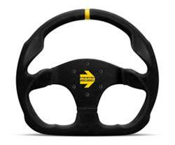 Steering Wheel, MOD 30, Suede Grip, Black Anodized, Aluminum, 12.598 in. Diameter, Each