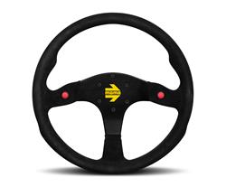 Steering Wheel, MOD 80, Suede Grip, Black Anodized, Aluminum, 13.780 in. Diameter, Each