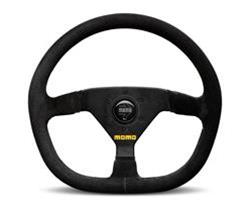 Steering Wheel, MOD 88, Suede Grip, Black Anodized, Aluminum, 12.598 in. Diameter, Each